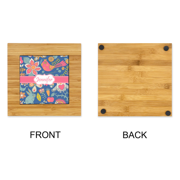 Owl & Hedgehog Bamboo Trivet with 6" Tile - APPROVAL