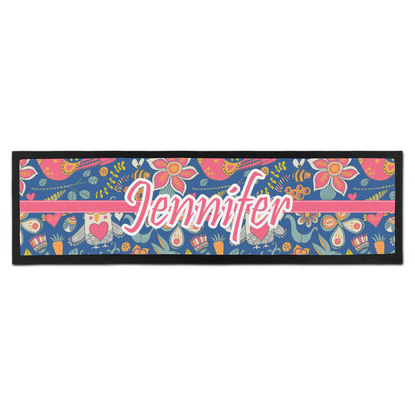 Custom Owl & Hedgehog Bar Mat - Large (Personalized)