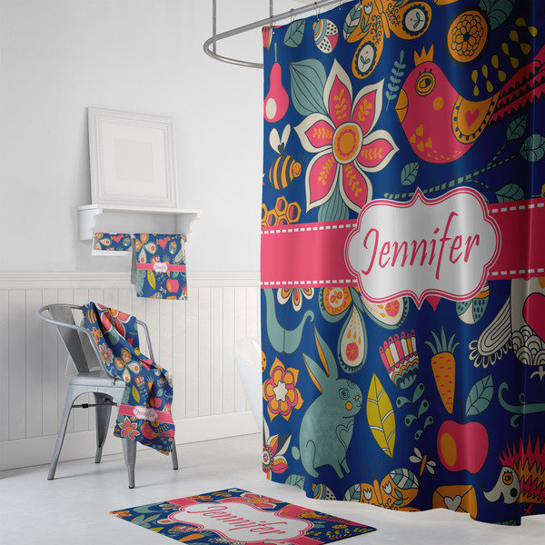 Owl & Hedgehog Bath Towel Sets - 3-piece - In Context