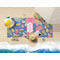 Owl & Hedgehog Beach Towel Lifestyle