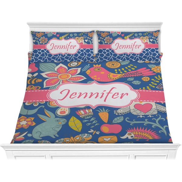 Custom Owl & Hedgehog Comforter Set - King (Personalized)