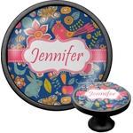 Owl & Hedgehog Cabinet Knob (Black) (Personalized)