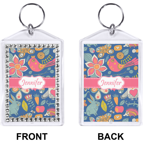 Owl & Hedgehog Bling Keychain (Front + Back)