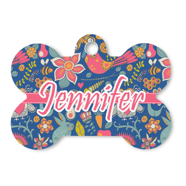 Custom Owl & Hedgehog Bone Shaped Dog ID Tag (Personalized)