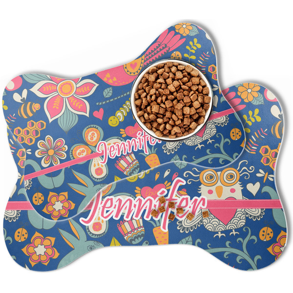 Owl & Hedgehog Bone Shaped Dog Mats - MAIN