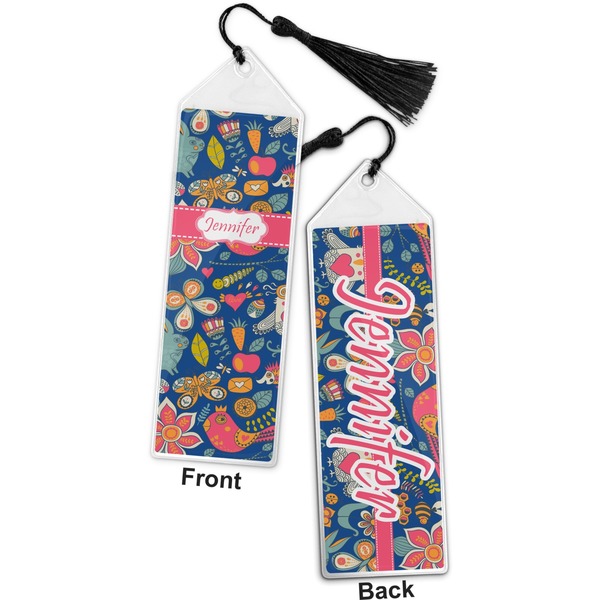 Owl & Hedgehog Bookmark with tassel - Front and Back