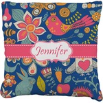 Owl & Hedgehog Faux-Linen Throw Pillow 18" (Personalized)