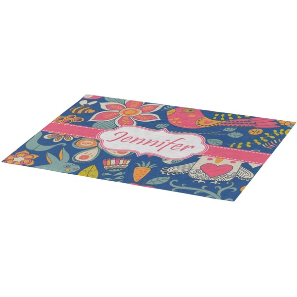 Owl & Hedgehog Burlap Placemat (Angle View)