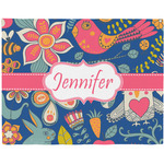 Owl & Hedgehog Woven Fabric Placemat - Twill w/ Name or Text