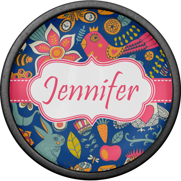 Owl & Hedgehog Cabinet Knob - Black - Front