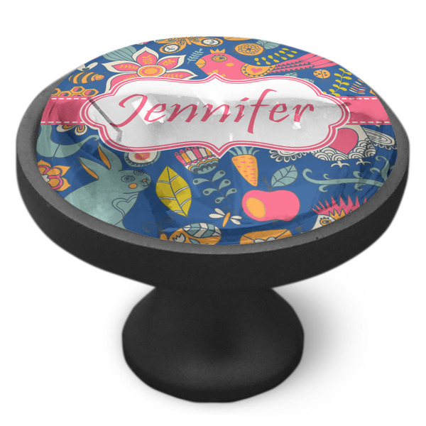 Owl & Hedgehog Cabinet Knob - Black - Side