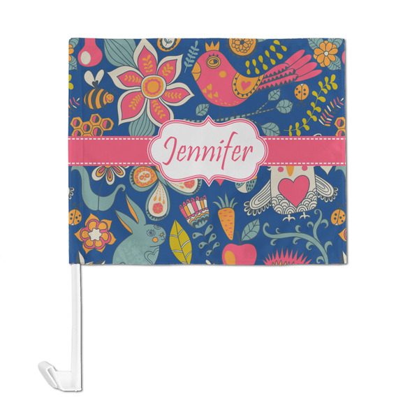 Owl & Hedgehog Car Flag - Large - FRONT