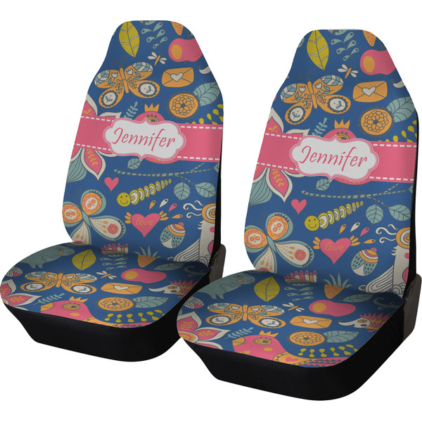 Custom Owl & Hedgehog Car Seat Covers (Set of Two) (Personalized)