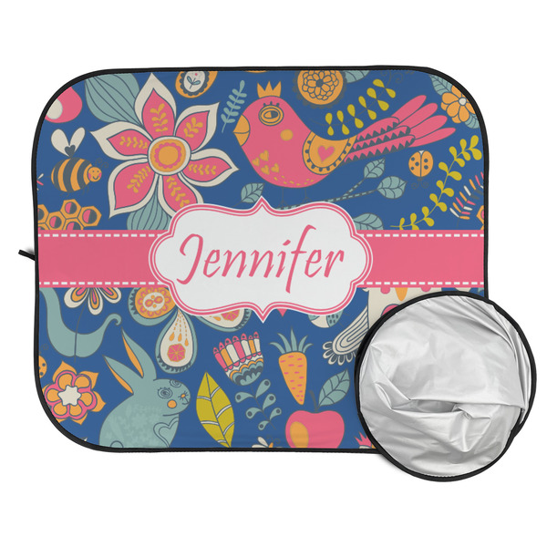 Owl & Hedgehog Car Sun Shades - FOLDED & UNFOLDED