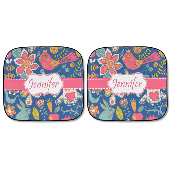 Owl & Hedgehog Car Sun Shades - FRONT