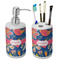 Owl & Hedgehog Ceramic Bathroom Accessories Set (Personalized)