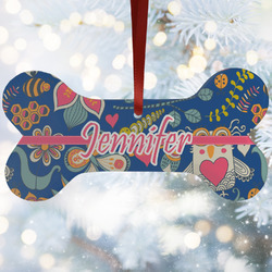 Owl & Hedgehog Ceramic Dog Ornament w/ Name or Text