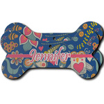 Owl & Hedgehog Ceramic Dog Ornament - Front & Back w/ Name or Text