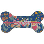 Owl & Hedgehog Ceramic Dog Ornament - Front w/ Name or Text