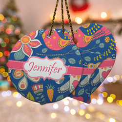 Owl & Hedgehog Ceramic Ornament w/ Name or Text