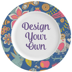 Owl & Hedgehog Ceramic Dinner Plates (Set of 4) (Personalized)