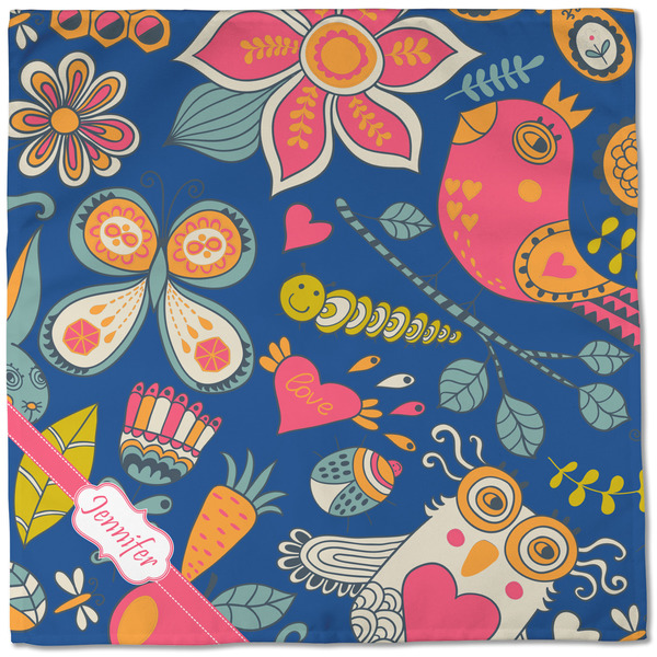 Owl & Hedgehog Cloth Napkins - Personalized Dinner (Full Open)