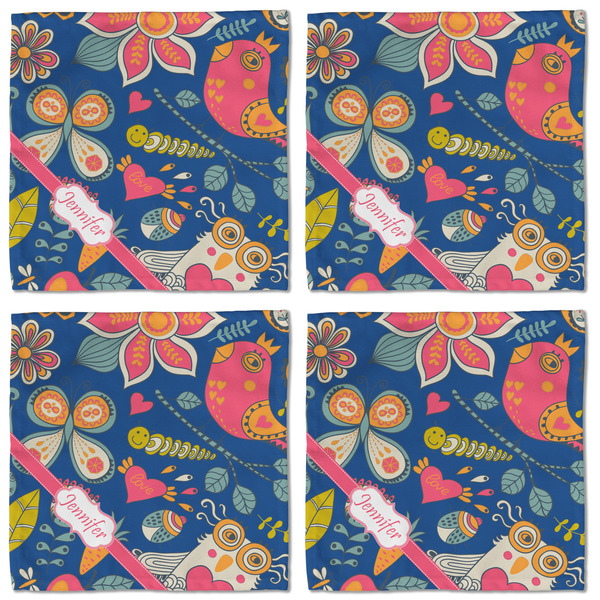 Owl & Hedgehog Cloth Napkins - Personalized Lunch (APPROVAL) Set of 4