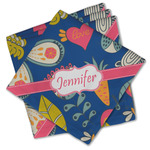 Owl & Hedgehog Cloth Cocktail Napkins - Set of 4 w/ Name or Text