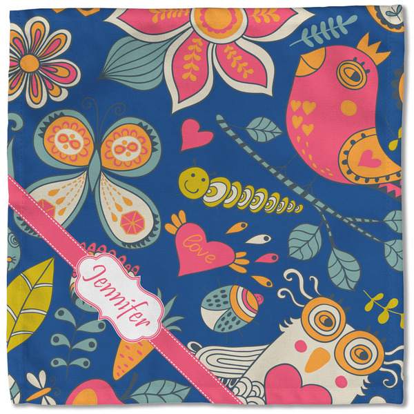 Owl & Hedgehog Cloth Napkins - Personalized Lunch (Single Full Open)