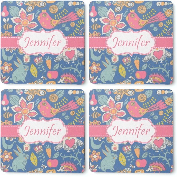 Owl & Hedgehog Coaster Rubber Back - Apvl