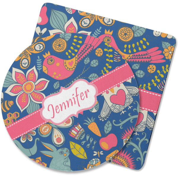 Custom Owl & Hedgehog Rubber Backed Coaster (Personalized)