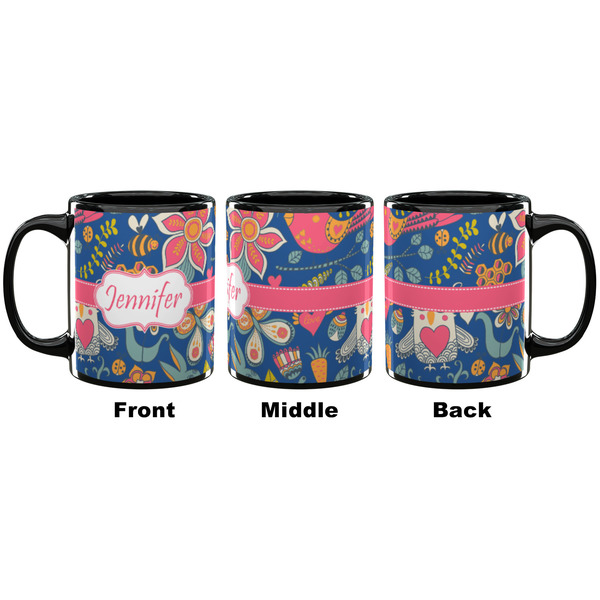 Owl & Hedgehog Coffee Mug - 11 oz - Black APPROVAL