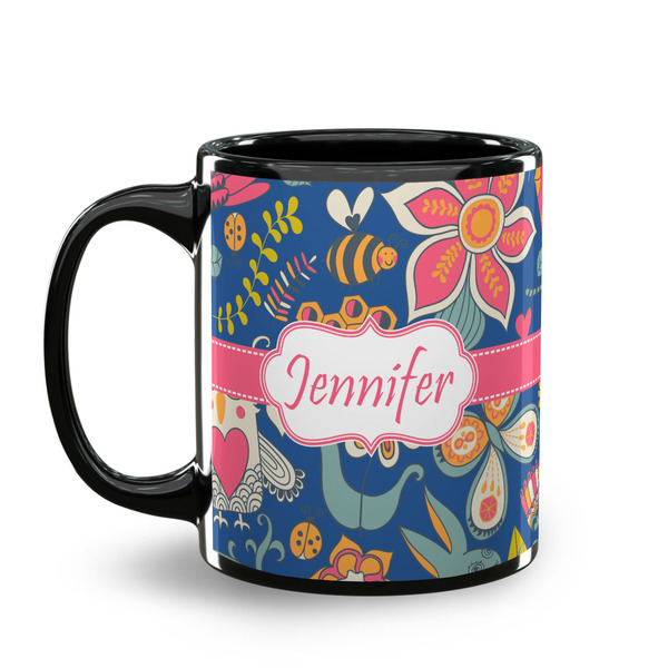 Owl & Hedgehog Coffee Mug - 11 oz - Black