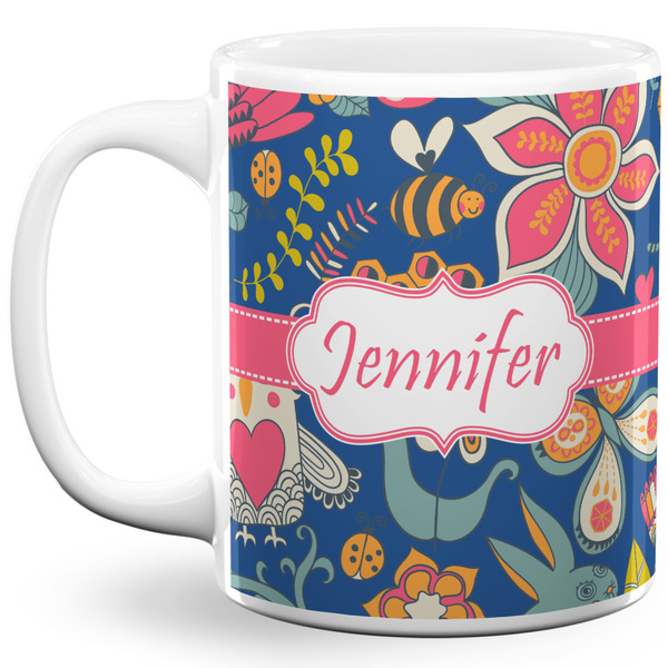 Custom Owl & Hedgehog 11 Oz Coffee Mug - White (Personalized)