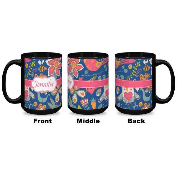 Owl & Hedgehog Coffee Mug - 15 oz - Black APPROVAL