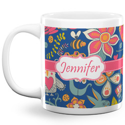 Owl & Hedgehog 20 Oz Coffee Mug - White (Personalized)