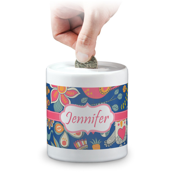 Custom Owl & Hedgehog Coin Bank (Personalized)