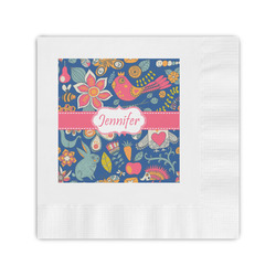 Owl & Hedgehog Coined Cocktail Napkins (Personalized)
