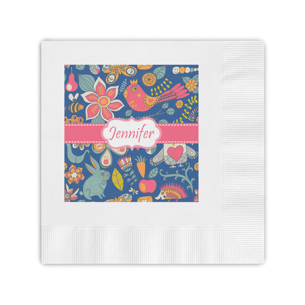 Custom Owl & Hedgehog Coined Cocktail Napkins (Personalized)