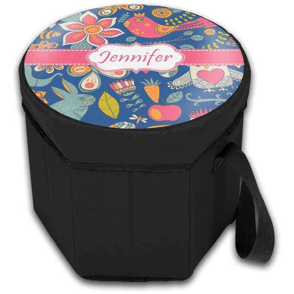 Owl & Hedgehog Collapsible Personalized Cooler & Seat (Closed)