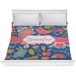 Owl & Hedgehog Comforter - King (Personalized)