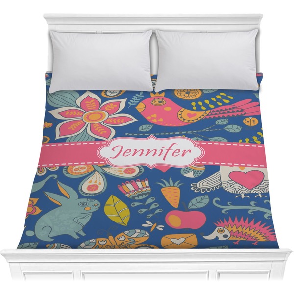 Custom Owl & Hedgehog Comforter - Full / Queen (Personalized)