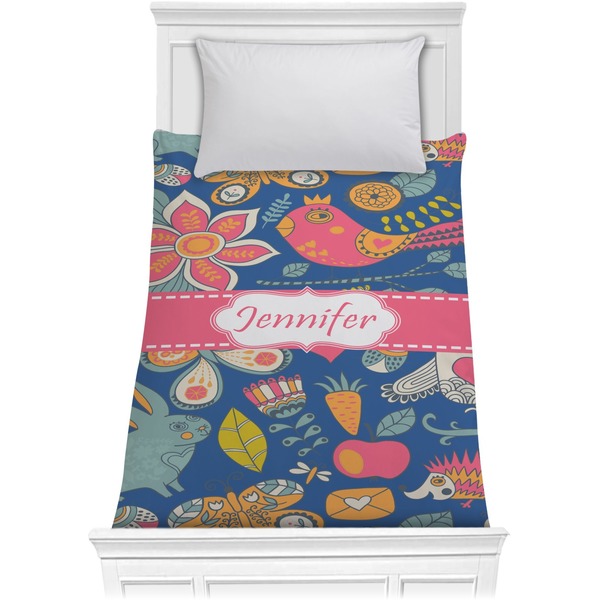 Custom Owl & Hedgehog Comforter - Twin (Personalized)