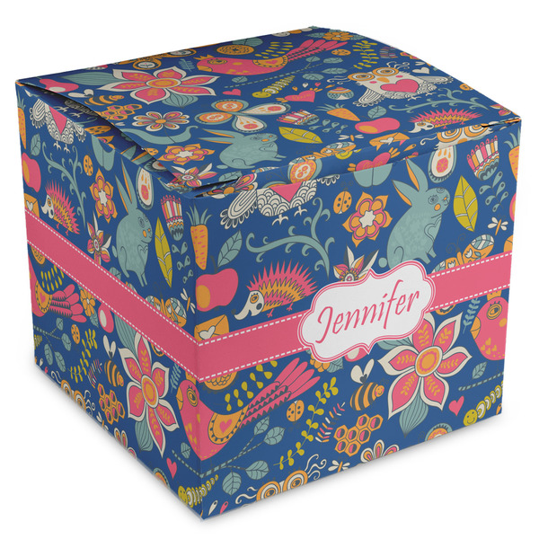 Custom Owl & Hedgehog Cube Favor Gift Boxes (Personalized)