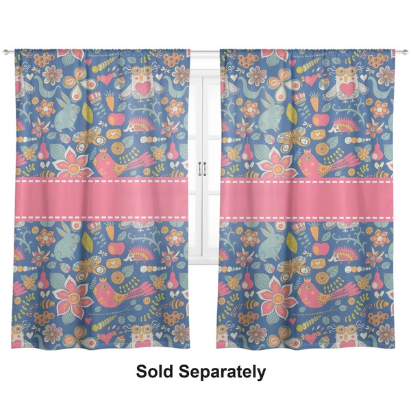 Custom Owl & Hedgehog Curtain Panel - Custom Size