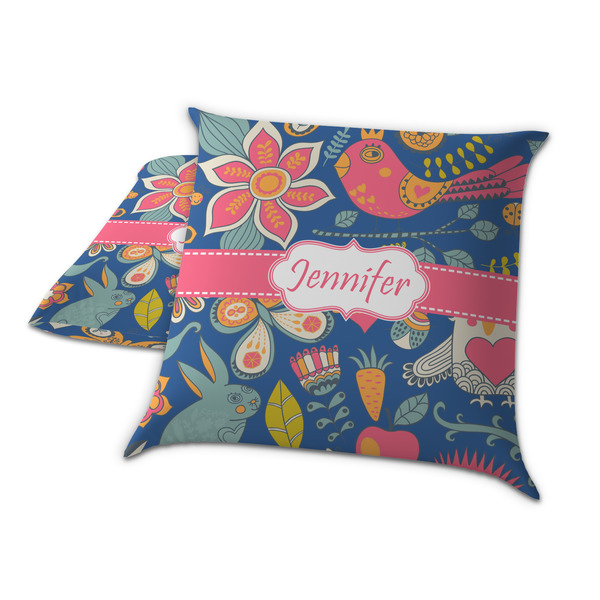 Owl & Hedgehog Decorative Pillow Case - TWO