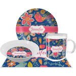 Owl & Hedgehog Dinner Set - Single 4 Pc Setting w/ Name or Text