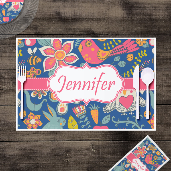 Owl & Hedgehog Disposable Paper Placemat - In Context