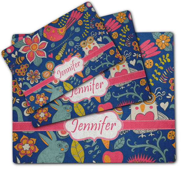 Owl & Hedgehog Dog Food Mat - MAIN (sm, med, lrg)