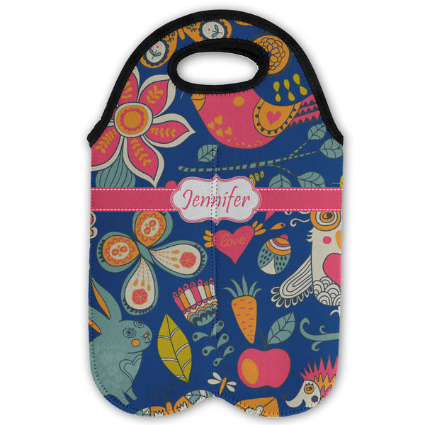 Owl & Hedgehog Double Wine Tote - Flat (new)